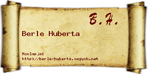 Berle Huberta névjegykártya